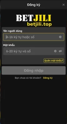 Đăng ký tài khoản tại BETJILI